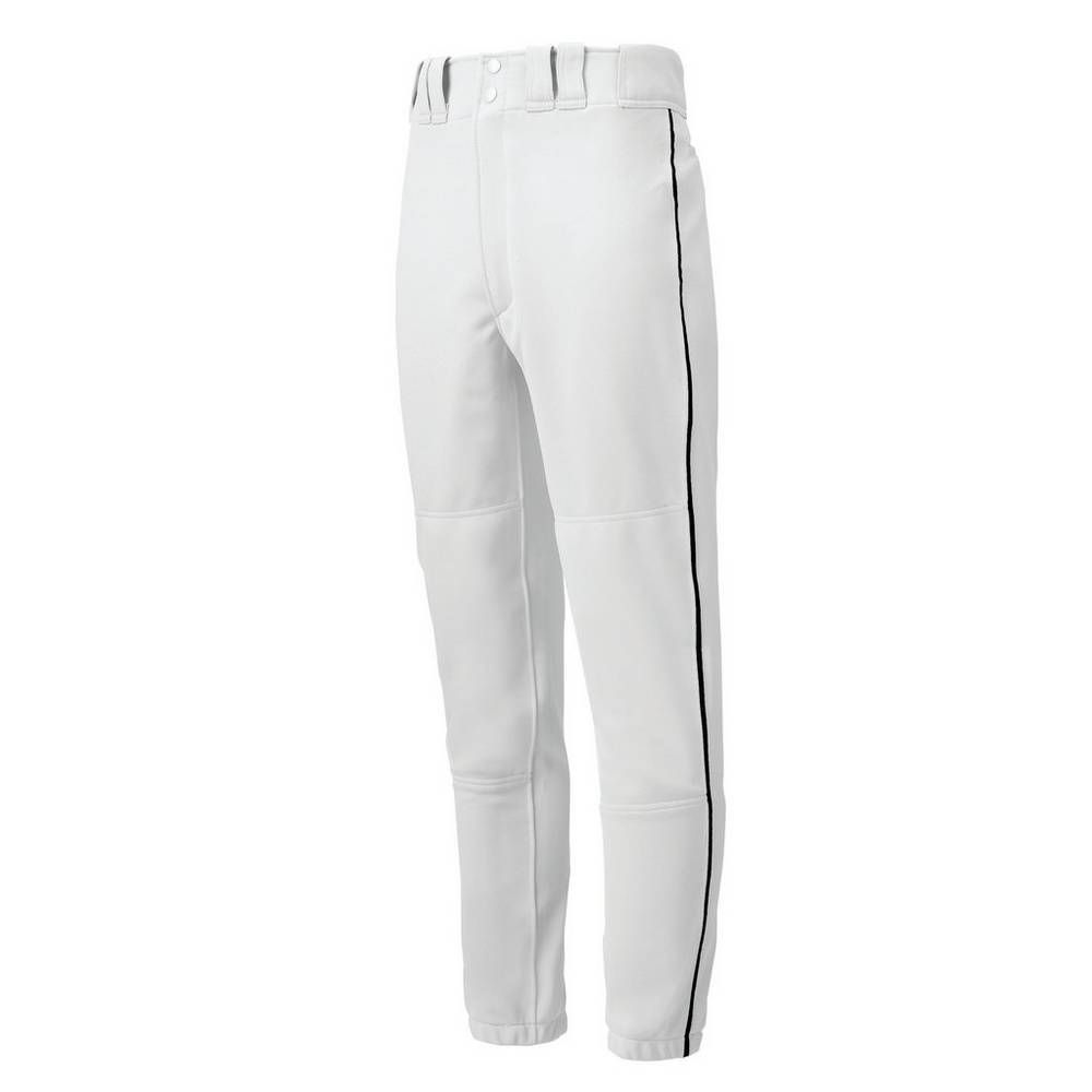 Mens Mizuno Premier Piped Baseball Pants White/Black Philippines (TLPHFB867)